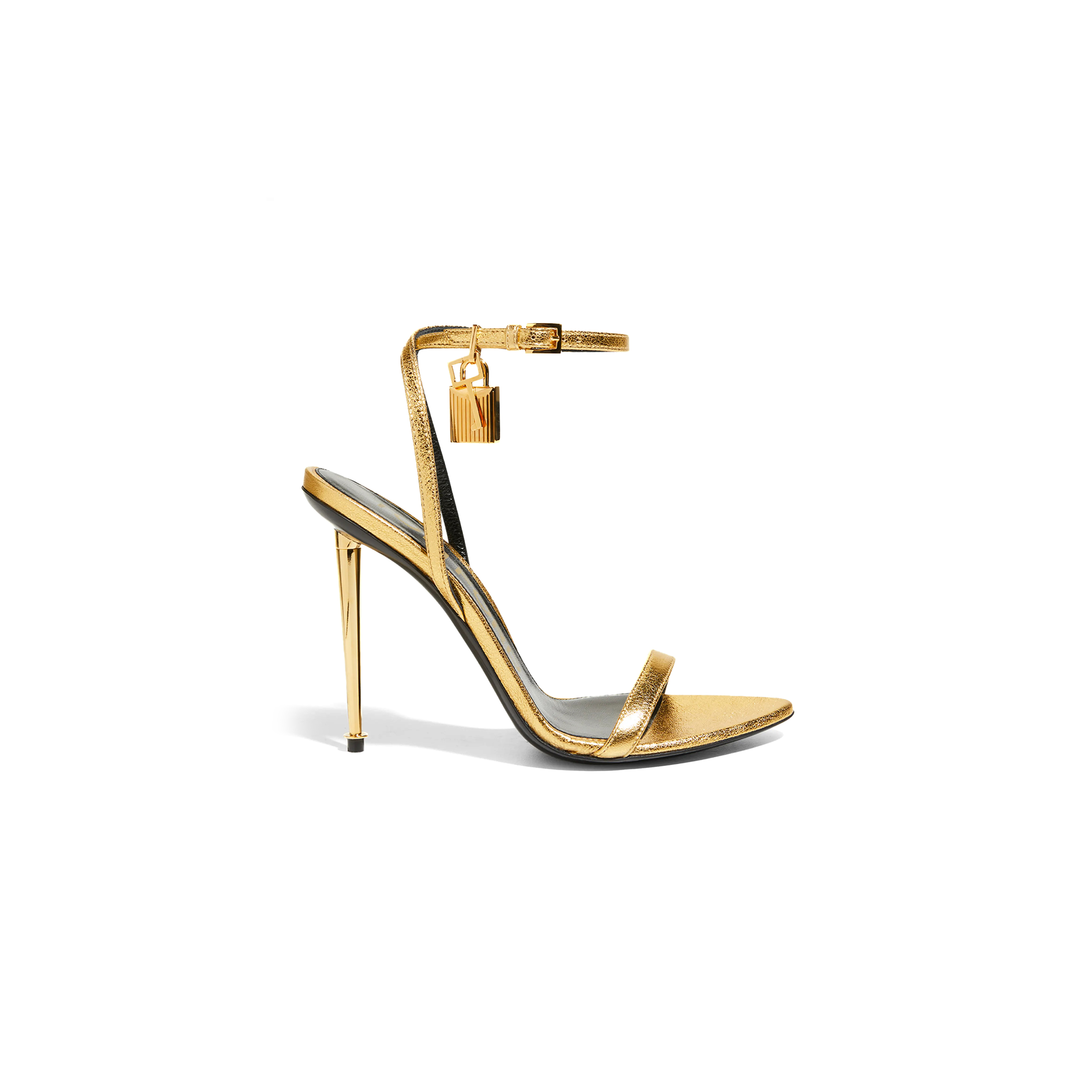 t0m F0rd lock metallic stiletto sandals 243590
